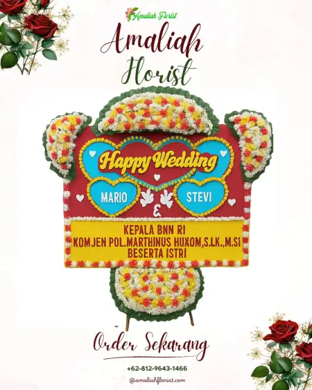 Papan Bunga Pernikahan Hara Banjar Manis